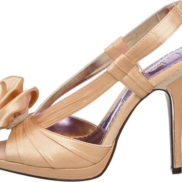 Luichiny Gettin Hitched Sandal Champagne Satin 7 7.5 8 8.5 - Picture 5 of 9